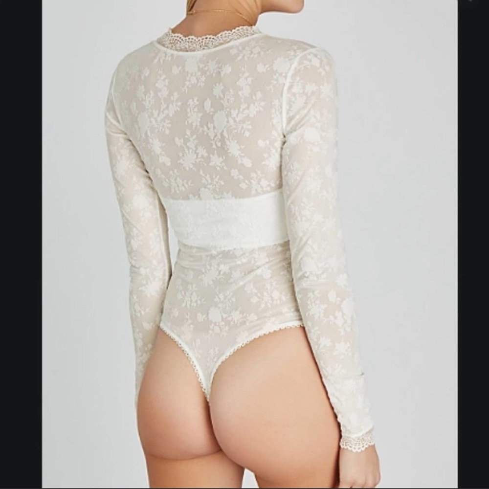 NWT Free People Velvet & Lace Bandeau Bodysuit - Picture 5 of 7